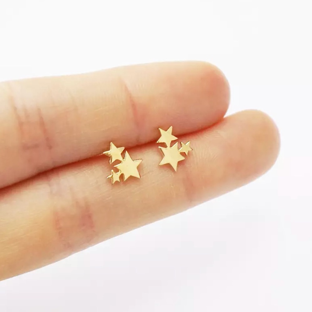 ✨ Tiny Golden Minimalist Star Studs Galaxy Gift